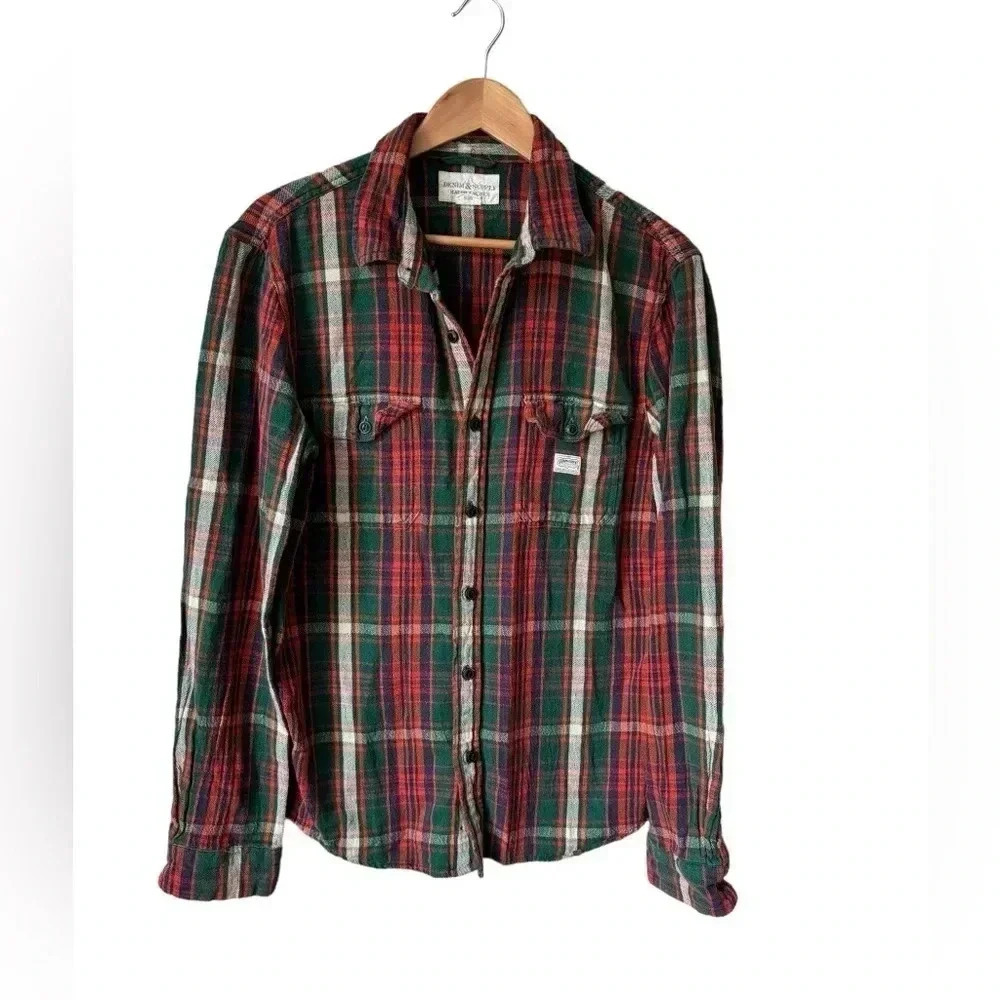 Denim & Supply Ralph Lauren Cotton Plaid Button Casual Long Sleeve Size L - Picture 8 of 10